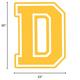 Yellow Collegiate Letter (D) Corrugated Plastic Yard Sign, 30in